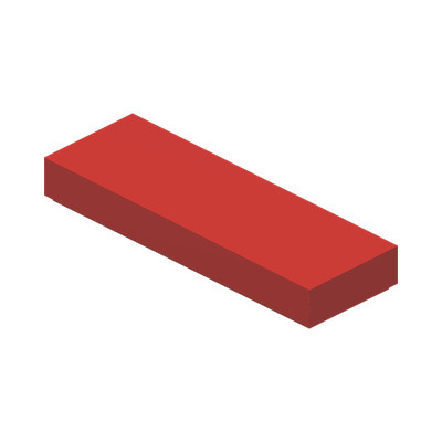 FLAT TILE 1X3 · Bright Red (réf. BrickLink Red)