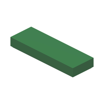 FLAT TILE 1X3 · Dark Green (réf. BrickLink Green)