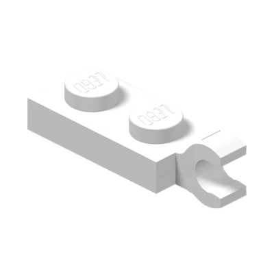PLATE 2X1 W/HOLDER,VERTICAL · LEGO 6361170 (réf. BrickLink 63868) · White (réf. BrickLink White)