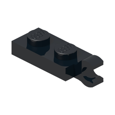 PLATE 2X1 W/HOLDER,VERTICAL · Black (réf. BrickLink Black)