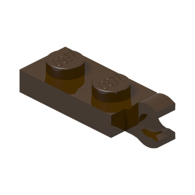 PLATE 2X1 W/HOLDER,VERTICAL · Dark Brown (réf. BrickLink Dark Brown)