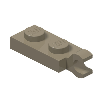 PLATE 2X1 W/HOLDER,VERTICAL · Sand Yellow (réf. BrickLink Dark Tan)