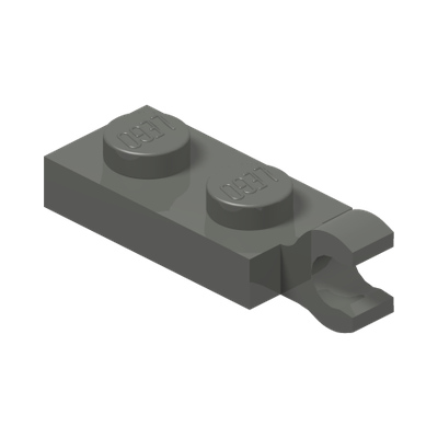 PLATE 2X1 W/HOLDER,VERTICAL · Dark Stone Grey (réf. BrickLink Dark Bluish Gray)