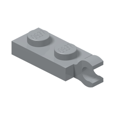 PLATE 2X1 W/HOLDER,VERTICAL · Medium Stone Grey (réf. BrickLink Light Bluish Gray)