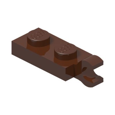 PLATE 2X1 W/HOLDER,VERTICAL · Reddish Brown (réf. BrickLink Reddish Brown)