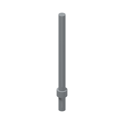 STICK 6M W/FLANGE · Medium Stone Grey (réf. BrickLink Light Bluish Gray)