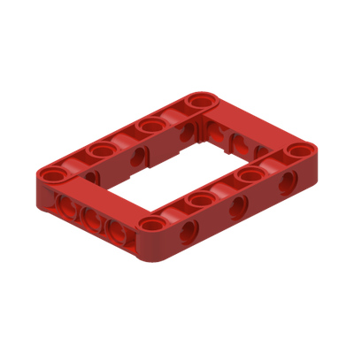BEAM FRAME 5X7 Ø 4.85 · LEGO 6016155 (réf. BrickLink 64179) · Bright Red (réf. BrickLink Red)