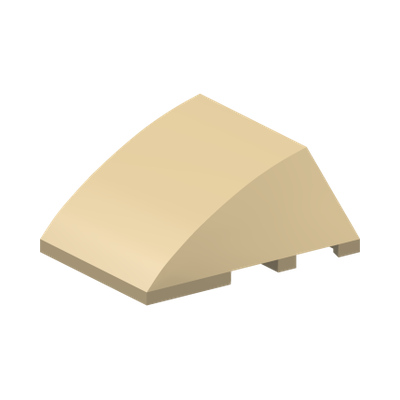 BRICK 4X3 W. BOW/ANGLE · Brick Yellow (réf. BrickLink Tan)