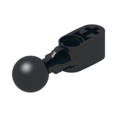 Technic, Liftarm, Modified Ball Joint Straight 1 x 2 with 1 Hole in Ball · LEGO 4560108 (réf. BrickLink 64276) · Couleur BrickLink : Black