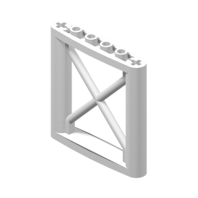 Support 1 x 6 x 5 Girder Rectangular · LEGO 4542616 (réf. BrickLink 64448) · Couleur BrickLink : White