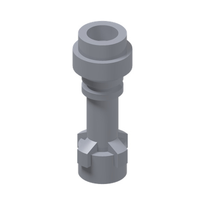 Minifigure, Weapon Lightsaber Hilt Straight · Silver Ink (réf. BrickLink Metallic Silver)