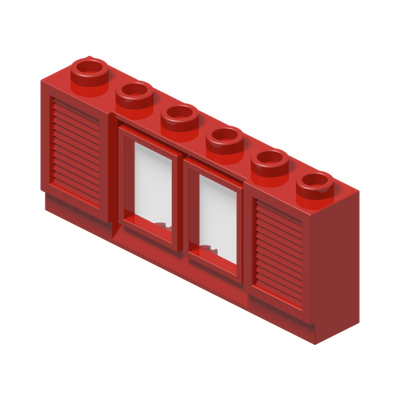 Window 1 x 6 x 2 with Shutters · Réf. BrickLink 646 · Couleur BrickLink : Red