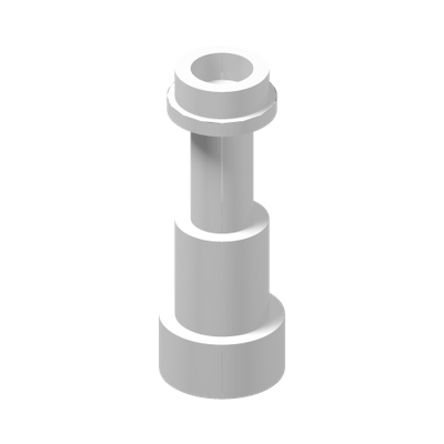 STICK Ø3.2 2MM W/KNOB AND TUBE · LEGO 6070327 (réf. BrickLink 64644) · White (réf. BrickLink White)