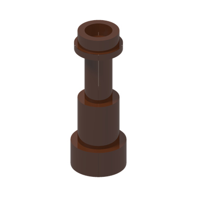 STICK Ø3.2 2MM W/KNOB AND TUBE · Reddish Brown (réf. BrickLink Reddish Brown)