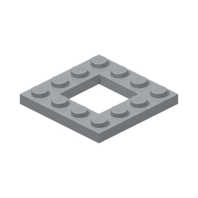 FRAME PLATE 4X4 · Medium Stone Grey (réf. BrickLink Light Bluish Gray)