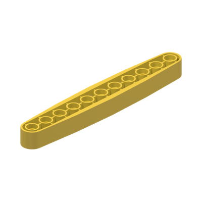 Duplo Technic Beam 11 · LEGO 652524 (réf. BrickLink 6525) · Couleur BrickLink : Yellow