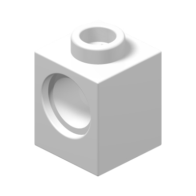TECHNIC BRICK 1X1 · LEGO 654101 (réf. BrickLink 6541) · White (réf. BrickLink White)