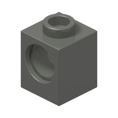 TECHNIC BRICK 1X1 · Dark Stone Grey (réf. BrickLink Dark Bluish Gray)