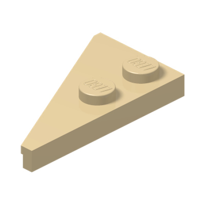 RIGHT PLATE 2X4, DEG. 27 · Brick Yellow (réf. BrickLink Tan)