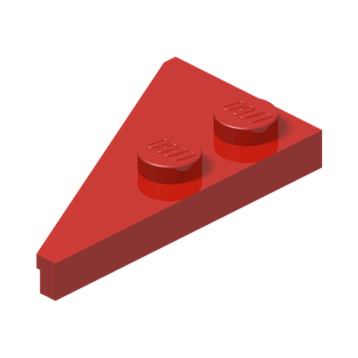 RIGHT PLATE 2X4, DEG. 27 · Bright Red (réf. BrickLink Red)