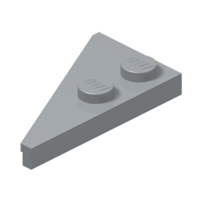 RIGHT PLATE 2X4, DEG. 27 · Medium Stone Grey (réf. BrickLink Light Bluish Gray)
