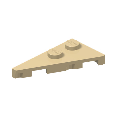 LEFT PLATE 2X4, DEG. 27 · Brick Yellow (réf. BrickLink Tan)