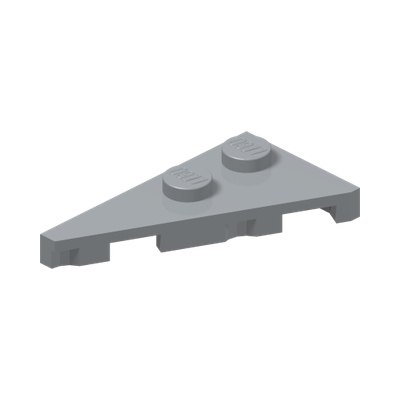 LEFT PLATE 2X4, DEG. 27 · Medium Stone Grey (réf. BrickLink Light Bluish Gray)