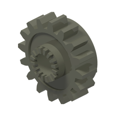 Technic, Gear 16 Tooth with Clutch, Toothed Center · Réf. BrickLink 6542a · Couleur BrickLink : Dark Gray