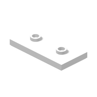PLATE 2X4, W/ 2 KNOBS · LEGO 6315024 (réf. BrickLink 65509) · White (réf. BrickLink White)