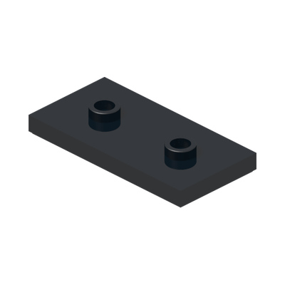 PLATE 2X4, W/ 2 KNOBS · Black (réf. BrickLink Black)