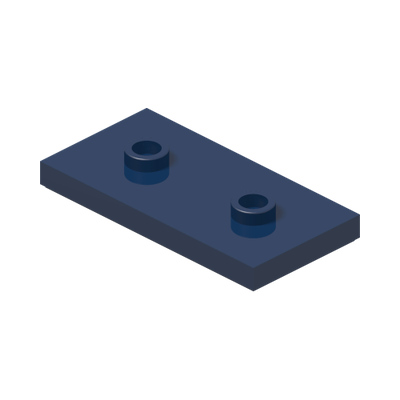 PLATE 2X4, W/ 2 KNOBS · Earth Blue (réf. BrickLink Dark Blue)