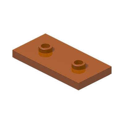 PLATE 2X4, W/ 2 KNOBS · Dark Orange (réf. BrickLink Dark Orange)