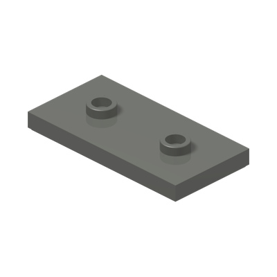 PLATE 2X4, W/ 2 KNOBS · Dark Stone Grey (réf. BrickLink Dark Bluish Gray)