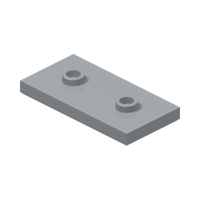 PLATE 2X4, W/ 2 KNOBS · Medium Stone Grey (réf. BrickLink Light Bluish Gray)