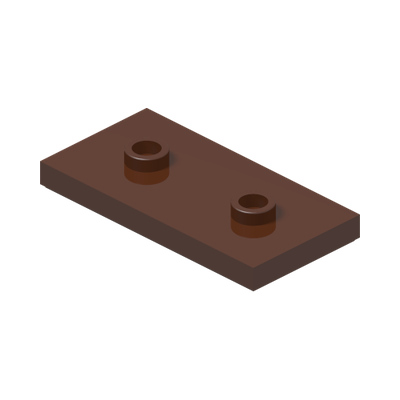 PLATE 2X4, W/ 2 KNOBS · Reddish Brown (réf. BrickLink Reddish Brown)