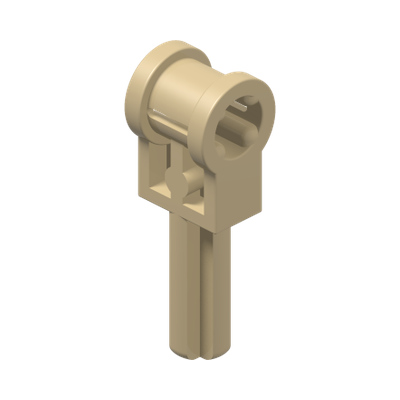 Technic, Axle  2L with Reverser Handle Axle Connector · LEGO 4120152 (réf. BrickLink 6553) · Couleur BrickLink : Tan