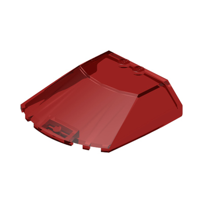 Windscreen 6 x 6 x 1 1/3 Straight Sides · LEGO 6400560 (réf. BrickLink 65633) · Couleur BrickLink : Trans-Red