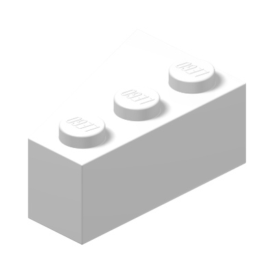 RIGHT ROOF TILE 2X3 · LEGO 4526928 (réf. BrickLink 6564) · White (réf. BrickLink White)