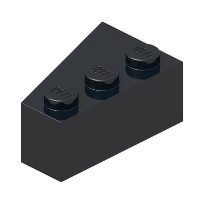 RIGHT ROOF TILE 2X3 · Black (réf. BrickLink Black)