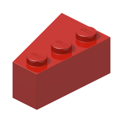 RIGHT ROOF TILE 2X3 · Bright Red (réf. BrickLink Red)