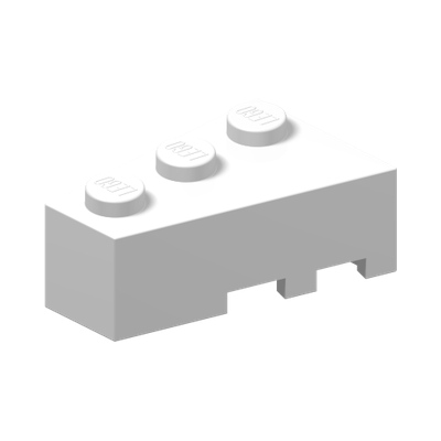 LEFT  ROOF TILE 2X3 · LEGO 4527764 (réf. BrickLink 6565) · White (réf. BrickLink White)