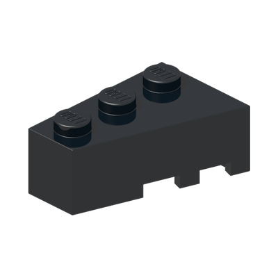 LEFT  ROOF TILE 2X3 · Black (réf. BrickLink Black)