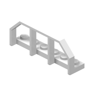 Plate, Modified 1 x 6 with Train Wagon End / Fence · LEGO 4612145 (réf. BrickLink 6583) · Couleur BrickLink : White