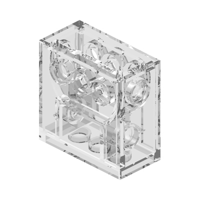 WORM GEAR BLOCK, TRANSP. · LEGO 6507887 (réf. BrickLink 6588) · Transparent (réf. BrickLink Trans-Clear)