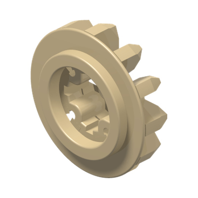 CONICAL WHEEL Z12 · LEGO 4565452 (réf. BrickLink 6589) · Brick Yellow (réf. BrickLink Tan)