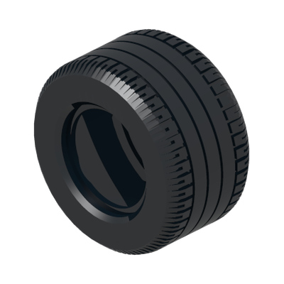 Tire 49.6 x 28 VR · LEGO 75778 (réf. BrickLink 6594) · Couleur BrickLink : Black