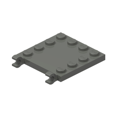 PLATE 4X4 W/ VERT. HOLDER · LEGO 6310189 (réf. BrickLink 66252) · Dark Stone Grey (réf. BrickLink Dark Bluish Gray)