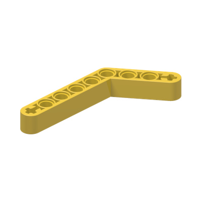 Technic, Liftarm, Modified Bent Thick 1 x 9 (6 - 4) · LEGO 4188311 (réf. BrickLink 6629) · Couleur BrickLink : Yellow