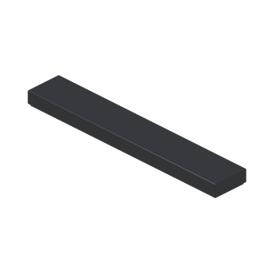 FLAT TILE 1X6 · Black (réf. BrickLink Black)