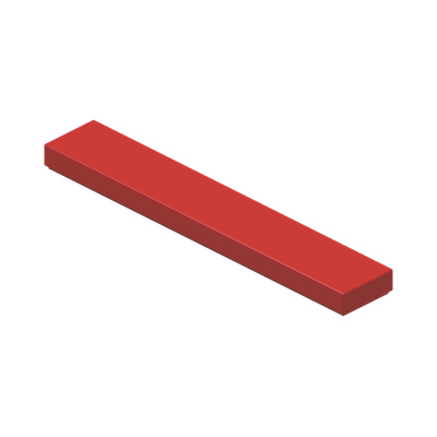 FLAT TILE 1X6 · Bright Red (réf. BrickLink Red)